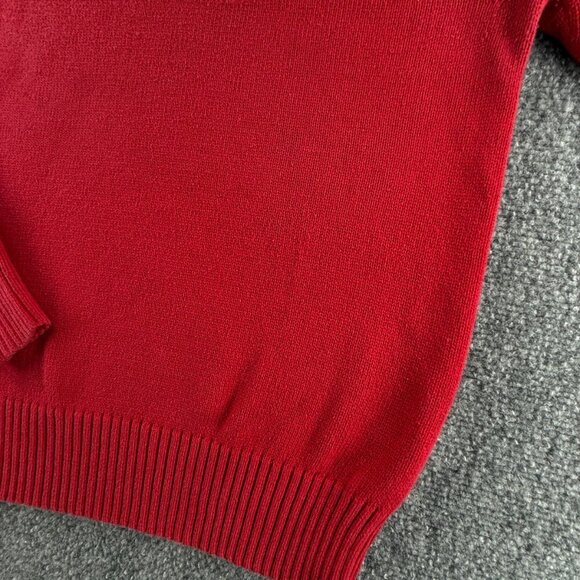 Ralph Lauren Polo Jeans Medium Red Knit Turtleneck Women Flag Sweater USA Logo - Picture 4 of 14